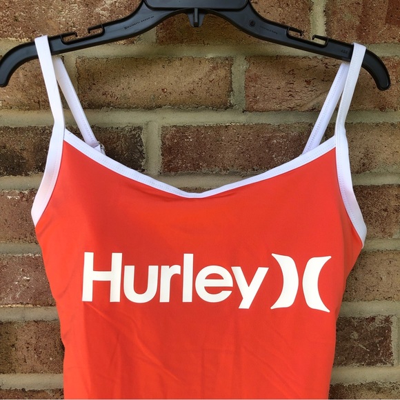 Hurley orange white logo One Piece Swimsuit NWT Women 1X - Picture 2 of 11